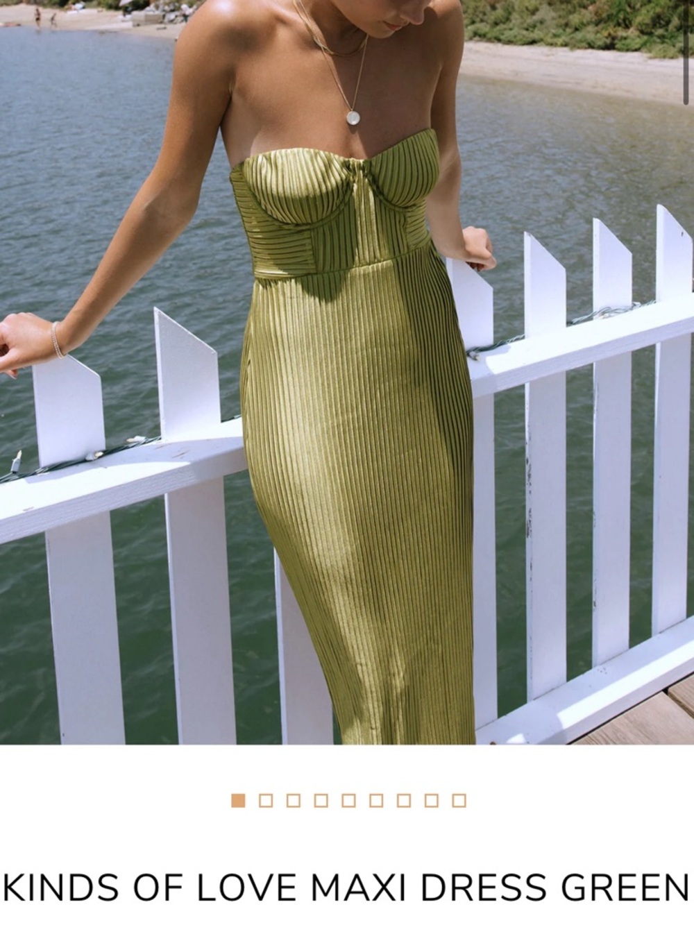 Green Strapless Maxi Dress